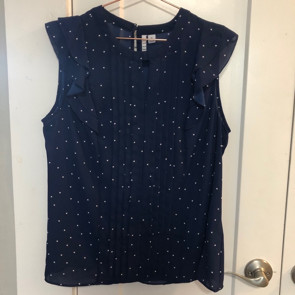 Blue/White Polka Dot Blouse